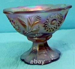 Fenton Art Glass Rose Pearl Miniature Punch Bowl Set- Hobstar/feather Design