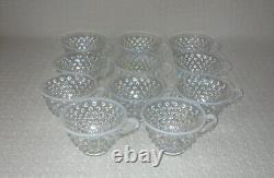 Fenton French Opalescent Hobnail 13 Pc Punch Set withBowl, Underplate & 11 Cups