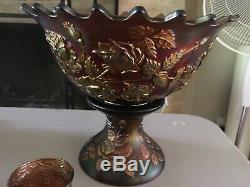 Fenton Glass Punch Bowl with Cups