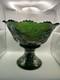 Fenton Green Wreath Of Roses Punch Bowl And 4 Cups