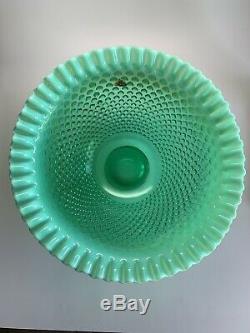 Fenton Hobnail Green Opalescent Punchbowl and Cups #199 of 500