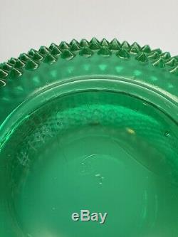 Fenton Hobnail Green Opalescent Punchbowl and Cups #199 of 500