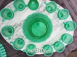 Fenton Hobnail Lime Green Huge Punchbowl