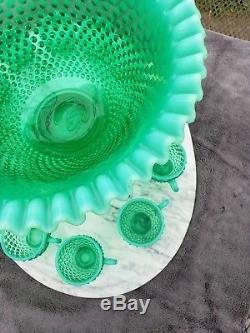 Fenton Hobnail Lime Green Huge Punchbowl