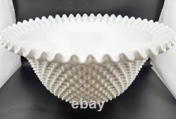 Fenton Hobnail Punch Bowl Very Big #3722 RARE Milkglass