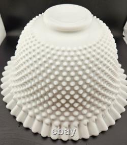 Fenton Hobnail Punch Bowl Very Big #3722 RARE Milkglass