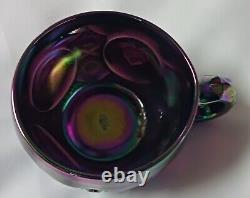 Fenton Irridescent Amethyst Carnival Grape Retired 9 Pc Glass Punch Bowl Set Vtg