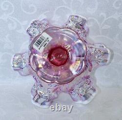 Fenton, Miniature Punch Bowl, Empress Rose Glass & Milk Glass, Iridized Glass