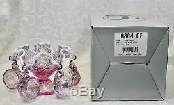 Fenton, Miniature Punch Bowl Set, Pink Iridescent Glass