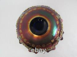 Fenton Orange Tree Cobalt Blue Iridendesant Punch Bowl (No Base/Cups) 10 1/2