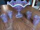 Fenton Punch Bowl 4270 3P #019727603104 Pink Opalescent 6 piece set