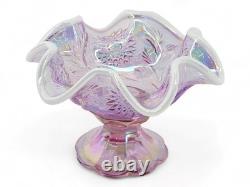 Fenton Rose Pink Iridized Mini Miniature Punch Bowl With Cups Set 6804 Y2K 2000