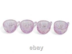 Fenton Rose Pink Iridized Mini Miniature Punch Bowl With Cups Set 6804 Y2K 2000