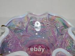 Fenton Rose Pink Iridized Mini Miniature Punch Bowl With Cups Set 6804 Y2K 2000