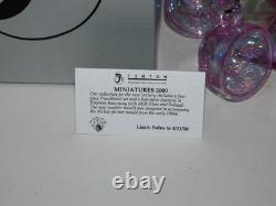 Fenton Rose Pink Iridized Mini Miniature Punch Bowl With Cups Set 6804 Y2K 2000