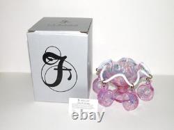 Fenton Rose Pink Iridized Mini Miniature Punch Bowl With Cups Set 6804 Y2K 2000