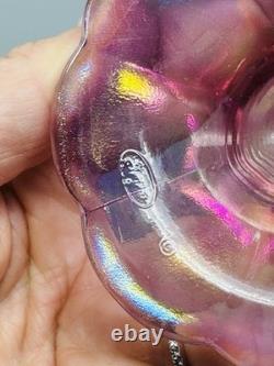 Fenton Rose Pink Iridized Mini Miniature Punch Bowl With Cups Set 6804 Y2K 2000