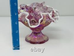 Fenton Rose Pink Iridized Mini Miniature Punch Bowl With Cups Set 6804 Y2K 2000