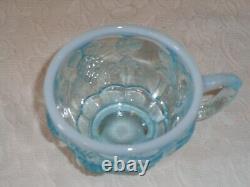 Fenton Westmoreland Blue Opalescent Grape Punch Bowl Set with12 Cups