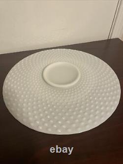 Fenton hobnail milk glass punch bowl plate 16 Round. Hard To Find