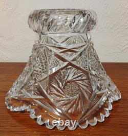 Fine Antique Abp American Brilliant Period 2 Piece Cut Glass Punch Bowl