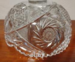 Fine Antique Abp American Brilliant Period 2 Piece Cut Glass Punch Bowl