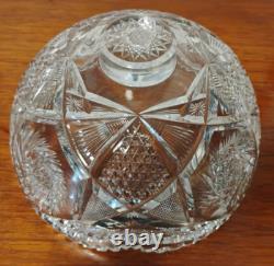 Fine Antique Abp American Brilliant Period 2 Piece Cut Glass Punch Bowl