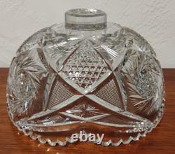 Fine Antique Abp American Brilliant Period 2 Piece Cut Glass Punch Bowl