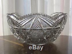 Fine Cut Glass ABP Punch Bowl STUNNING LARGE! NICE