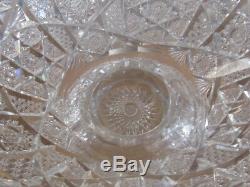 Fine Quality ABP Cut Glass Punch Bowl & Stand J. Hoare Elmira EX