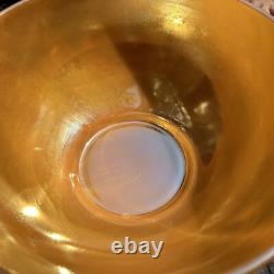 Fire King Anchor Hocking Glass Punch Bowl Cups Set 12 Peach Luster MCM HTF Rare