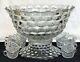 Fostoria AMERICAN CRYSTAL 14 PC 18 LARGE PUNCH BOWL SET WithLARGE LOW FOOT