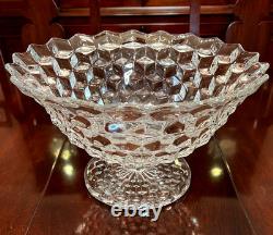 Fostoria AMERICAN Tom & Jerry Punch Bowl 12 Cups and Ladle Cube Motif