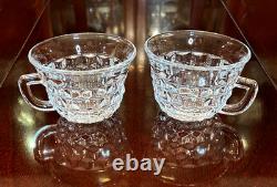 Fostoria AMERICAN Tom & Jerry Punch Bowl 12 Cups and Ladle Cube Motif