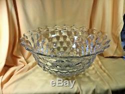 Fostoria Americal Large 18 Punch Bowl with New Kings Silverplate Ladle