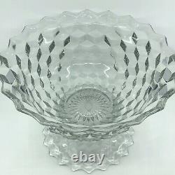 Fostoria American 14 inch Punch Bowl with Base With 12 Punch Cups