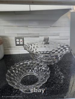 Fostoria American 18.5 Largest Punch Bowl & Pedestal Base