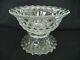Fostoria American 6qt crystal punch bowl 14in w low stand cube pattern