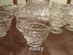 Fostoria American Crystal 18 Punchbowl 14 Cups With 19 Tray