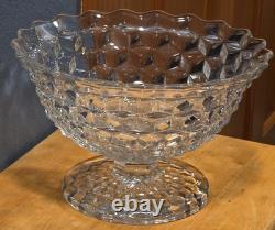 Fostoria American Cubist Elegant Glass Punch Bowl High Foot Base With 13 Cups