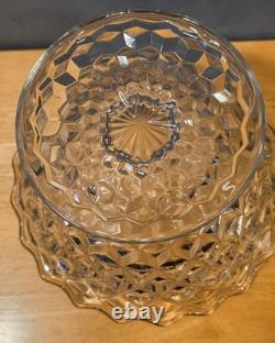 Fostoria American Cubist Elegant Glass Punch Bowl High Foot Base With 13 Cups
