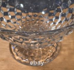 Fostoria American Cubist Elegant Glass Punch Bowl High Foot Base With 13 Cups