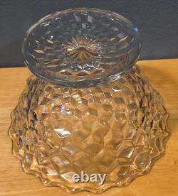 Fostoria American Cubist Elegant Glass Punch Bowl High Foot Base With 13 Cups