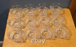 Fostoria American Cubist Elegant Glass Punch Bowl High Foot Base With 13 Cups