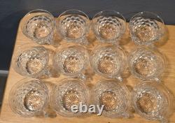 Fostoria American Cubist Elegant Glass Punch Bowl High Foot Base With 13 Cups