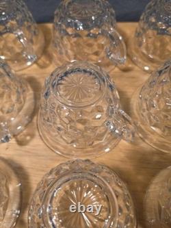 Fostoria American Cubist Elegant Glass Punch Bowl High Foot Base With 13 Cups