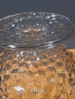 Fostoria American Cubist Elegant Glass Punch Bowl High Foot Base With 13 Cups