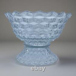 Fostoria American Cubist Punch bowl Set With Stand 2 Pcs 14.5 X 9.5 Tall