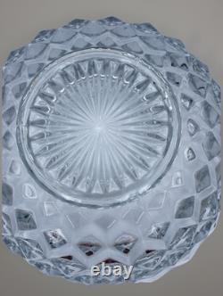 Fostoria American Cubist Punch bowl Set With Stand 2 Pcs 14.5 X 9.5 Tall