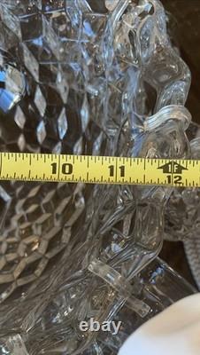 Fostoria American Footed punch bowl centerpiece + Underplate + 12 Cups + Ladle